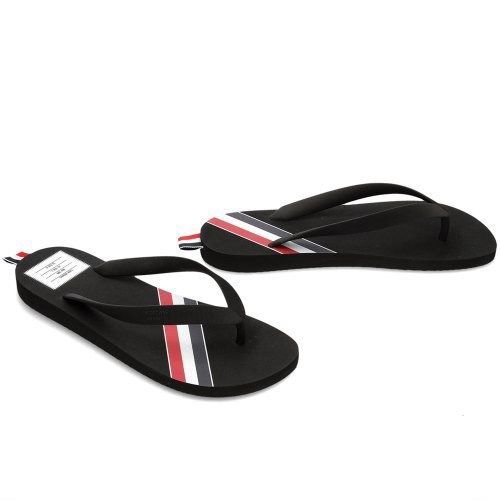 Dép Thom Browne Đen Kẹp Ngón Kẻ Mfl071A05690 001