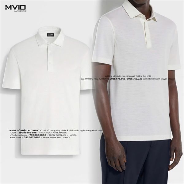 Polo Zegna Trắng Bianco Naturale Unito RE7345A5 BCT24 N01