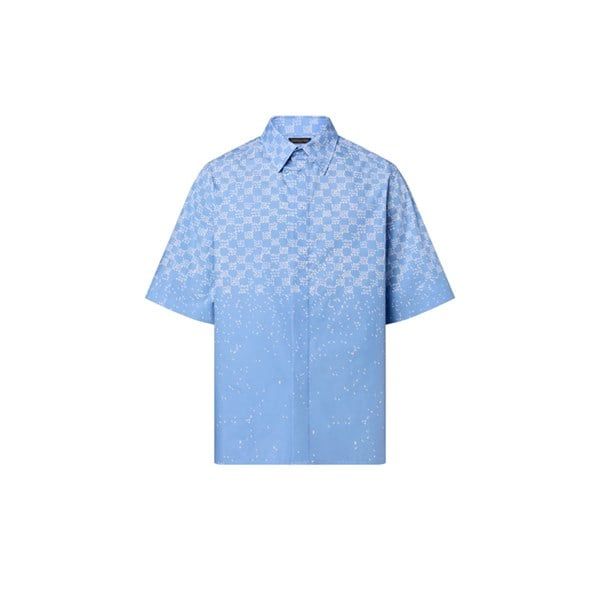 Sơ Mi Louis Vuitton Xanh Logo Lv Trắng 1AA5EO