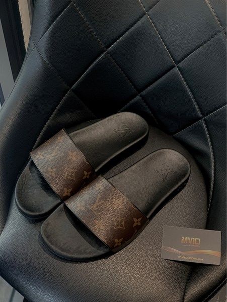 Dép Louis Vuitton Nâu Vân Monogram