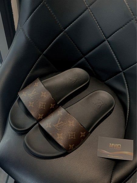 Dép Louis Vuitton Nâu Vân Monogram