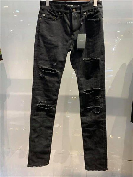 Jean Saint Laurent Đen Rách Gối 450008