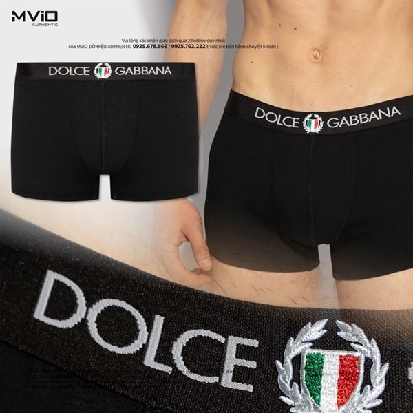 Boxer Dolce Gabbana Đen Đùi Cạp Chữ M4C03JONN94 N0000