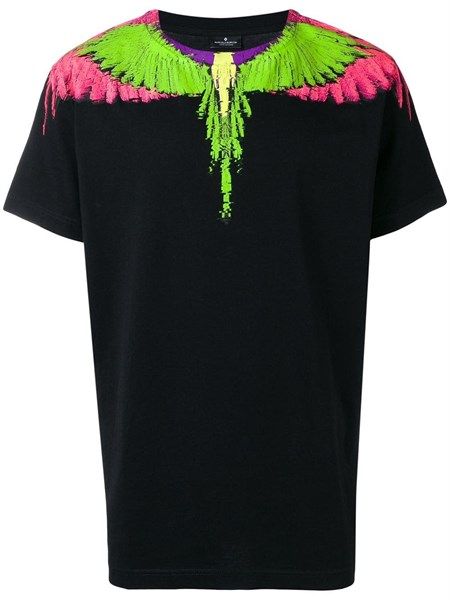 Phông Marcelo Burlon Đen Cánh Xanh Lá Hồng Cmaa018S19001025