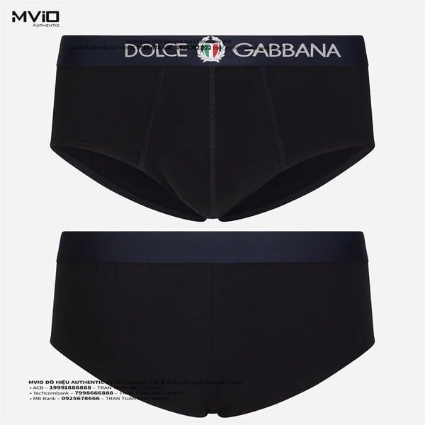 Boxer Dolce Gabbana Navy Tam Giác Cạp Chữ Nhỏ M3C03JONN94 B9680