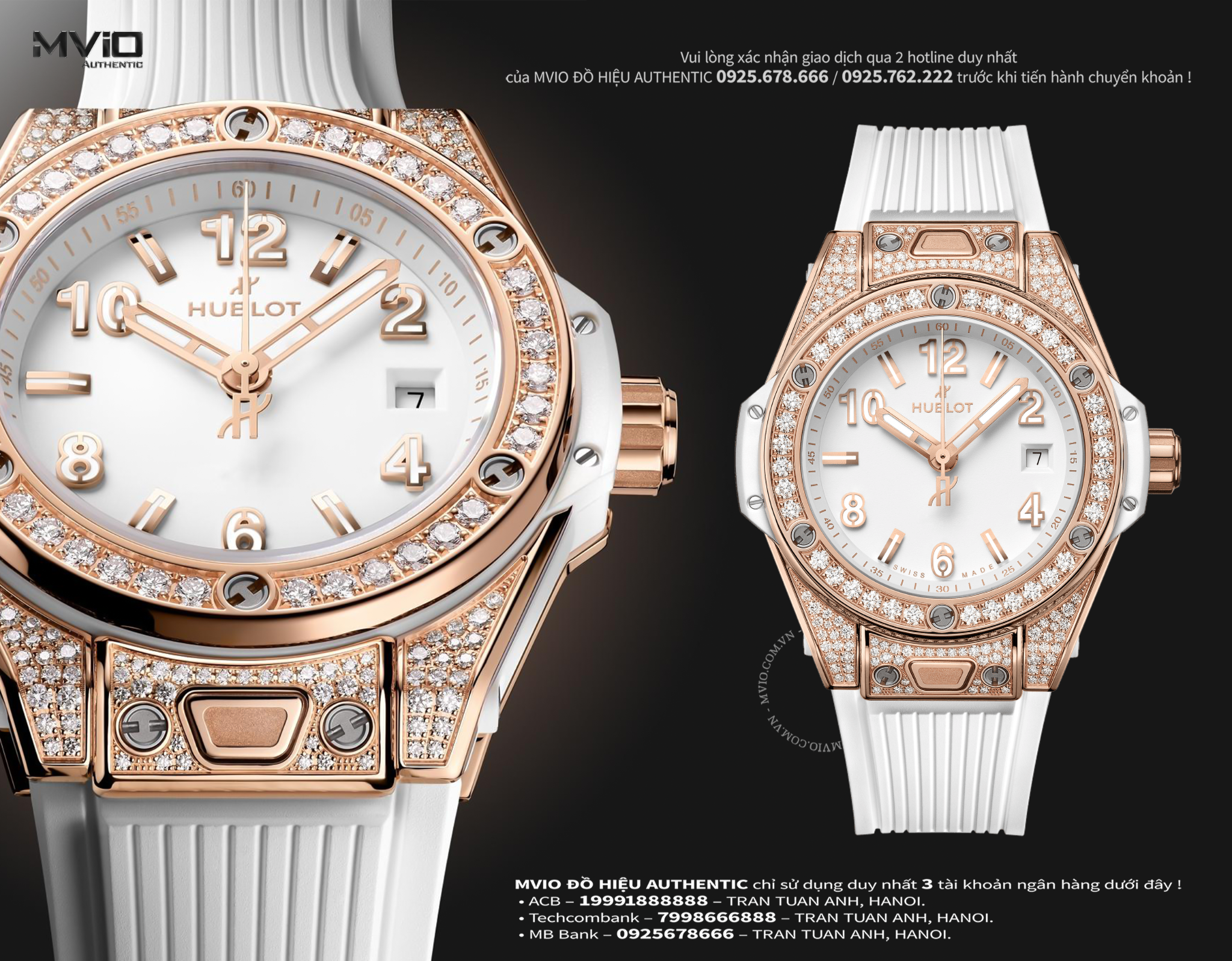 ĐỒNG HỒ HUBLOT BIG BANG ONE CLICK KING GOLD WHITE PAVE 485.OE.2080.RW.1604