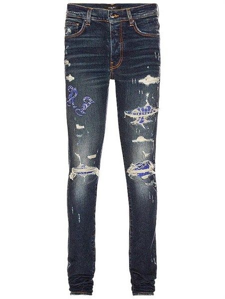 Jean Amiri Xanh Đậm Rách MDS0148 403