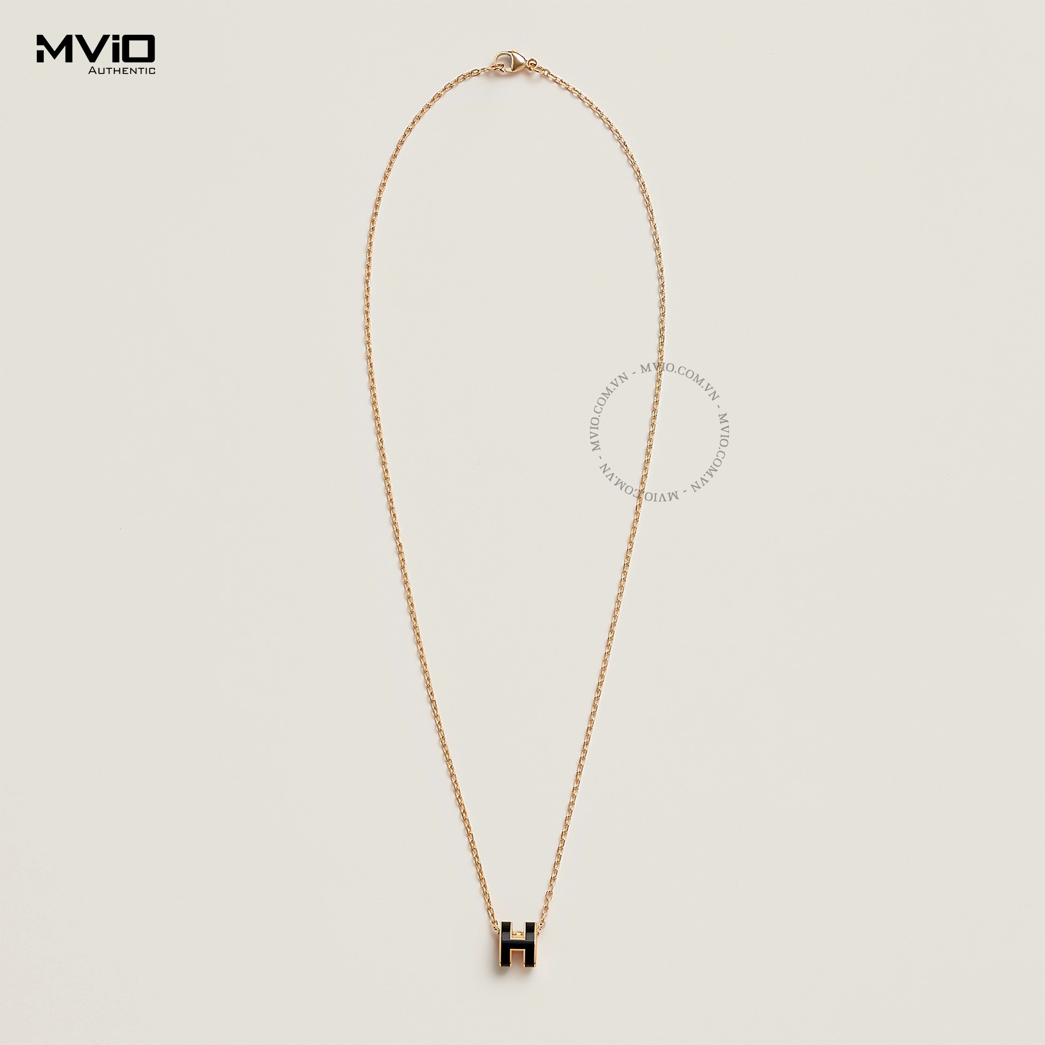 Dây Chuyền Hermes Đen Gold Mini Pop H Pendant H147992FV03