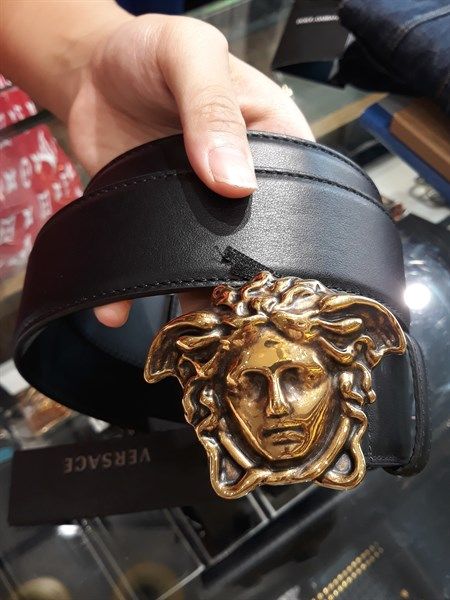 Belt Versace Đen Tag Medusa Gold