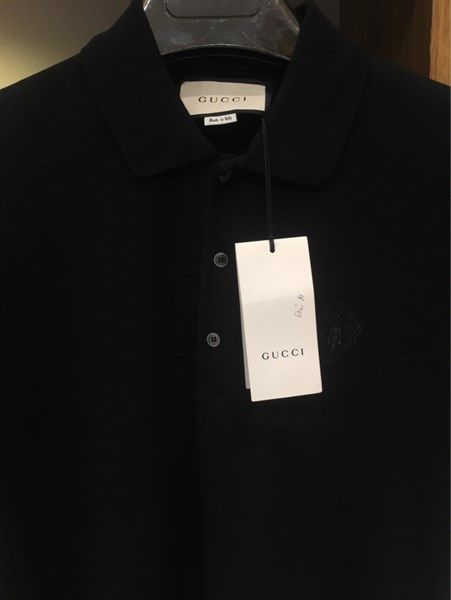 Polo Gucci Đen Tag Ngực
