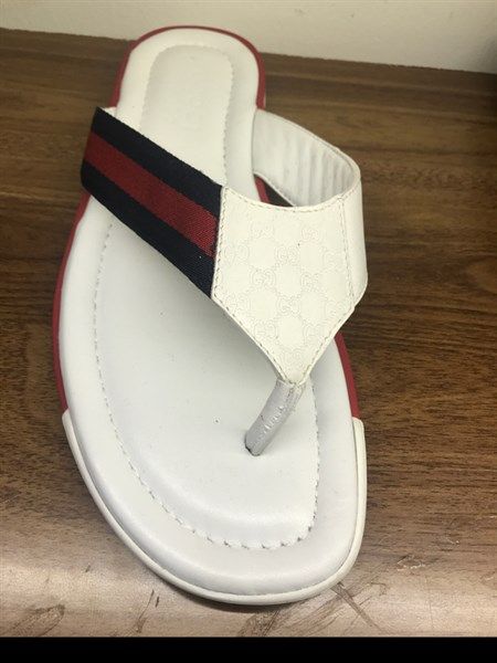 Dép Gucci Trắng Vạt Cờ 268670
