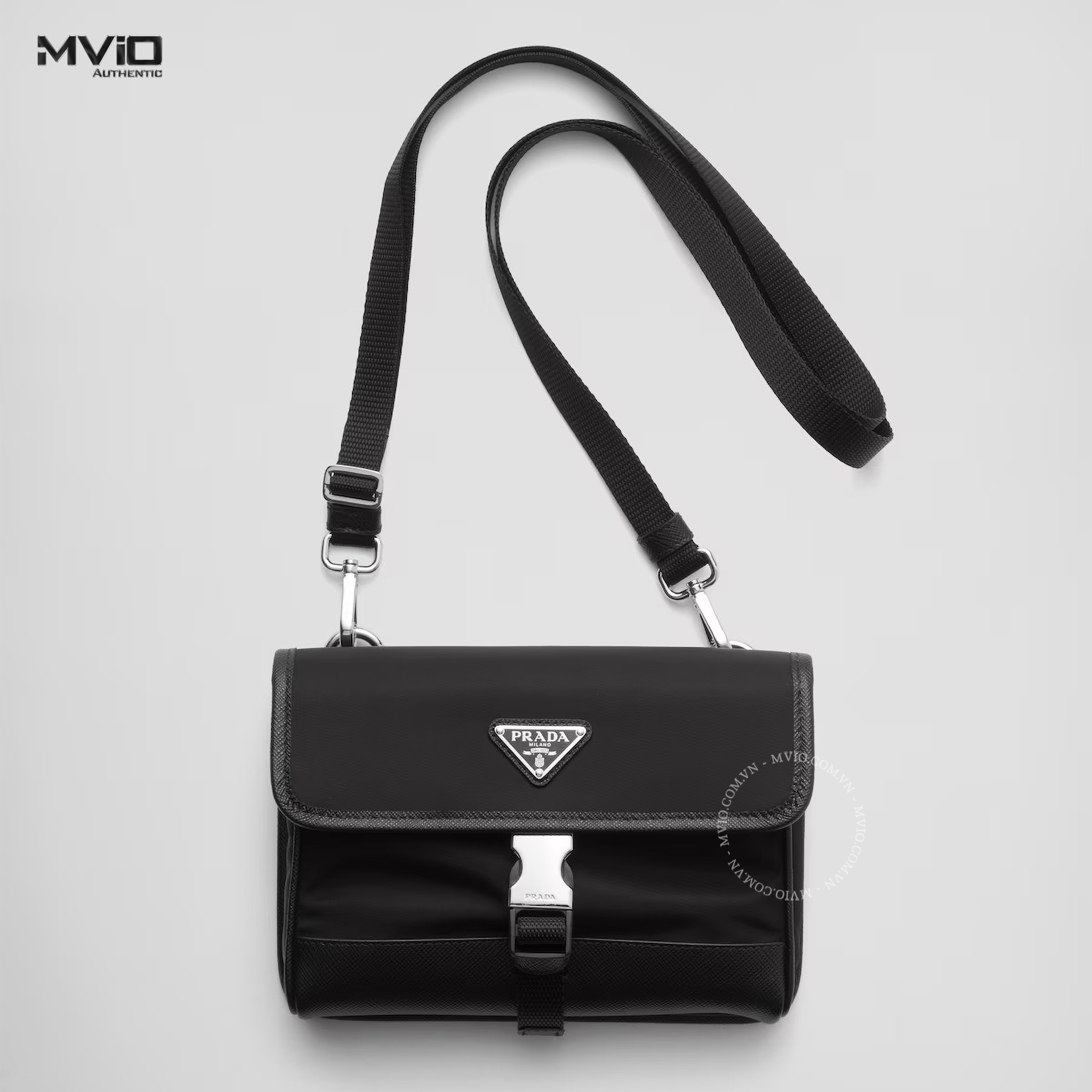 TÚI PRADA ĐEN PHONE BOX TAG KIM LOẠI 2ZH1082PMHF0002