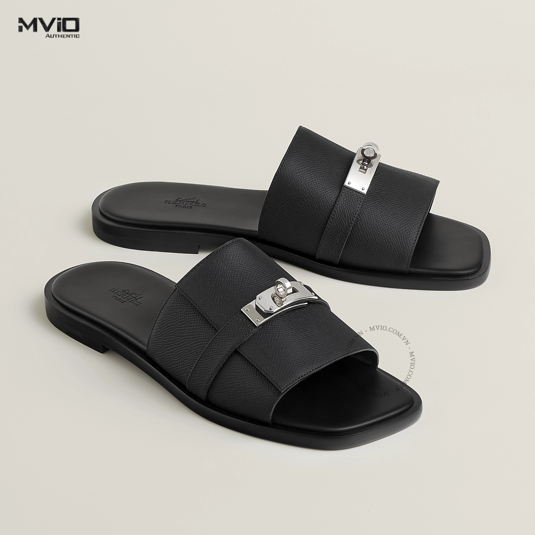 DÉP HERMES GABRIEL ĐEN EPSOM KHÓA SILVER H242910ZH03420