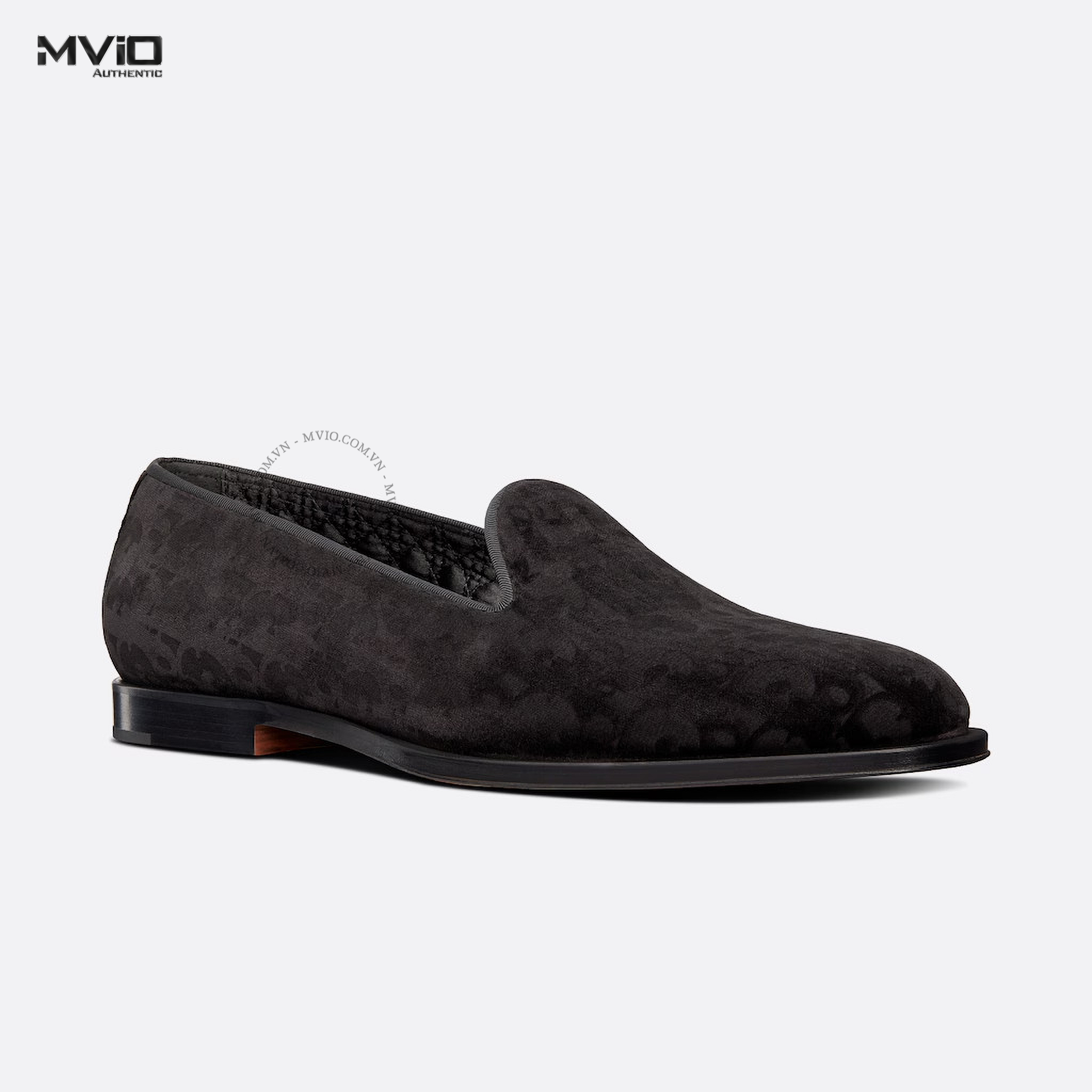 LOAFER DIOR ĐEN NHUNG VÂN OBLIQUE NỔI 3LO121ZKA 969