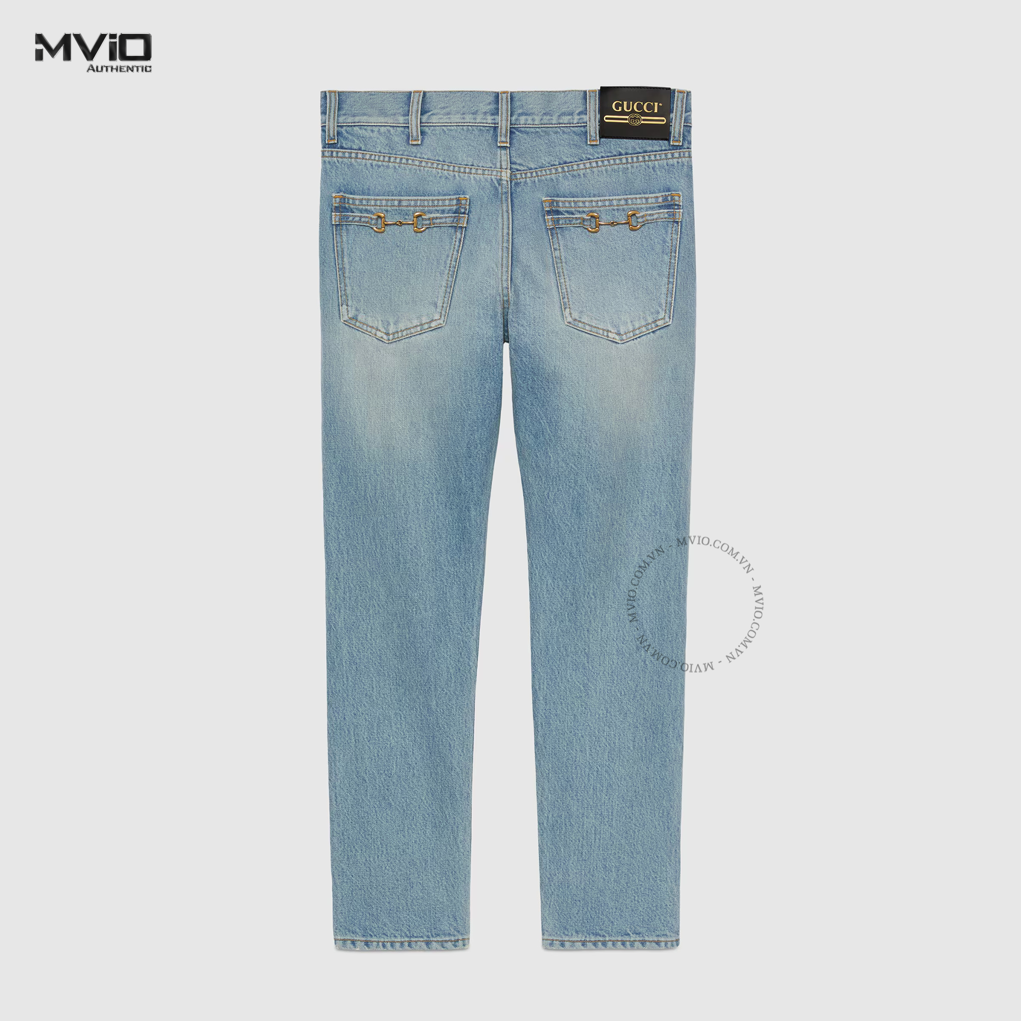 JEAN GUCCI XANH TRƠN KHÓA HORSEBIT GOLD TÚI SAU 681289 XDBQ5