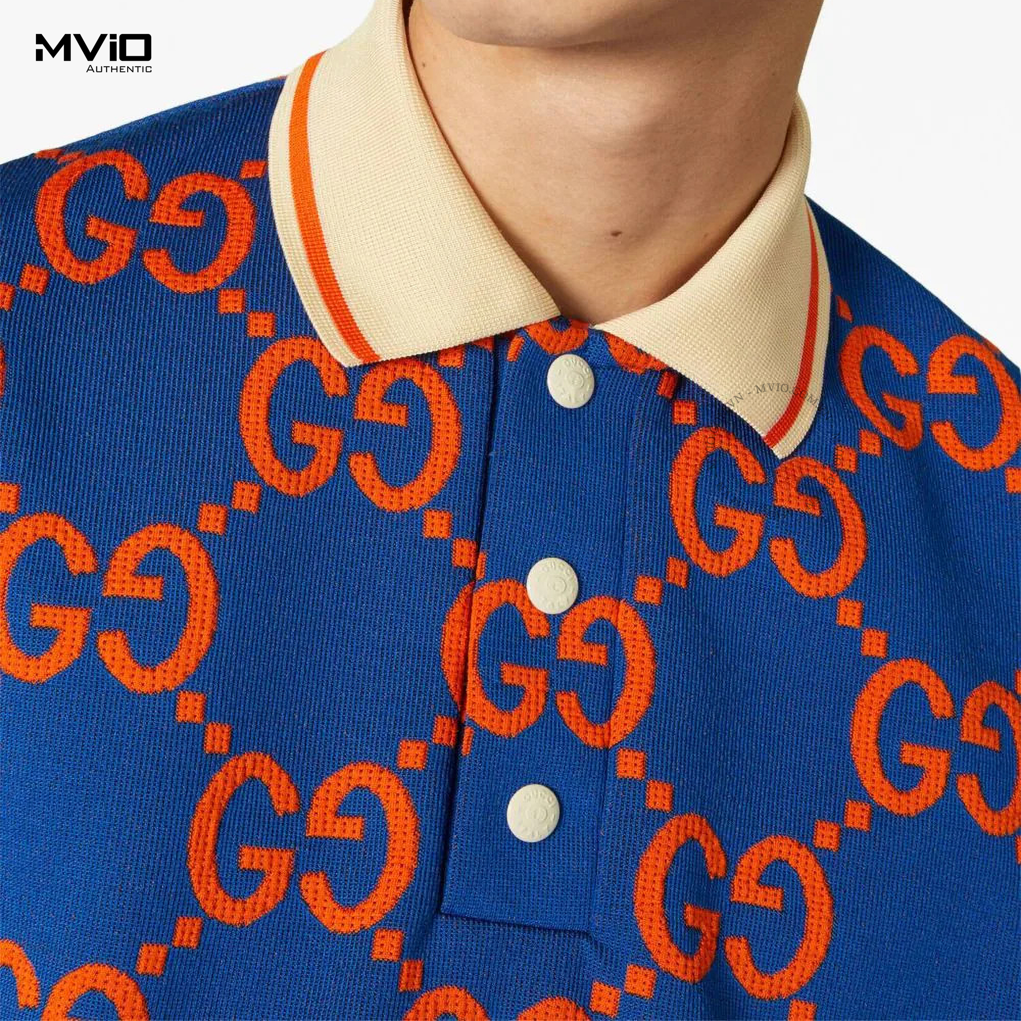 Polo Gucci Xanh Mono Cam 752173 XJFSO 4102
