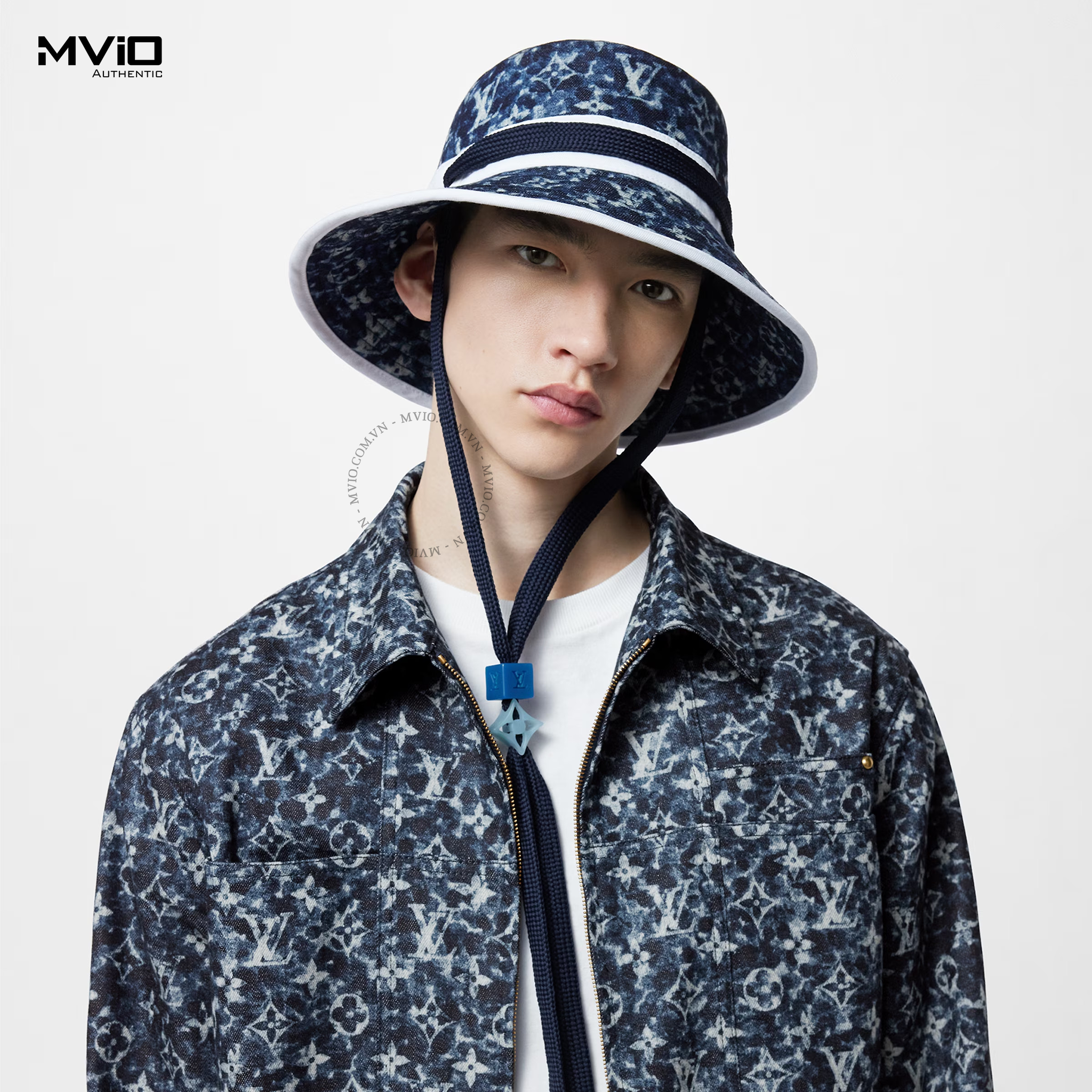 Mũ Louis Vuitton Bucket Vân Monogram Xanh M7144M