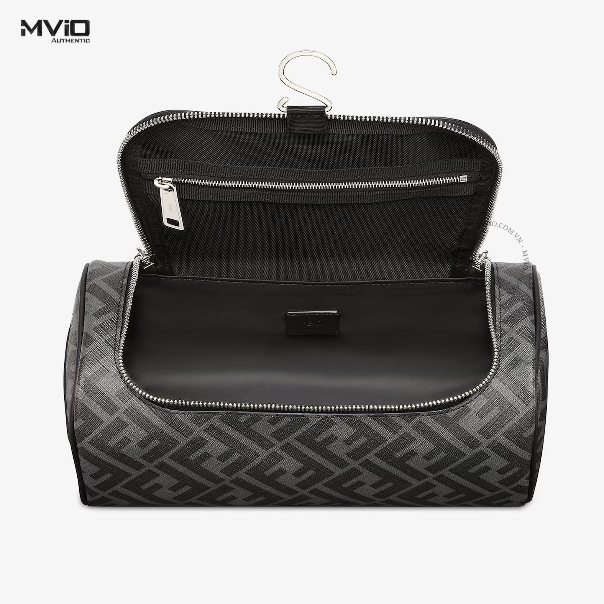 TÚI FENDI DOPP KIT ĐEN XÁM VÂN FF 7N0121 A8V3 F0GXN