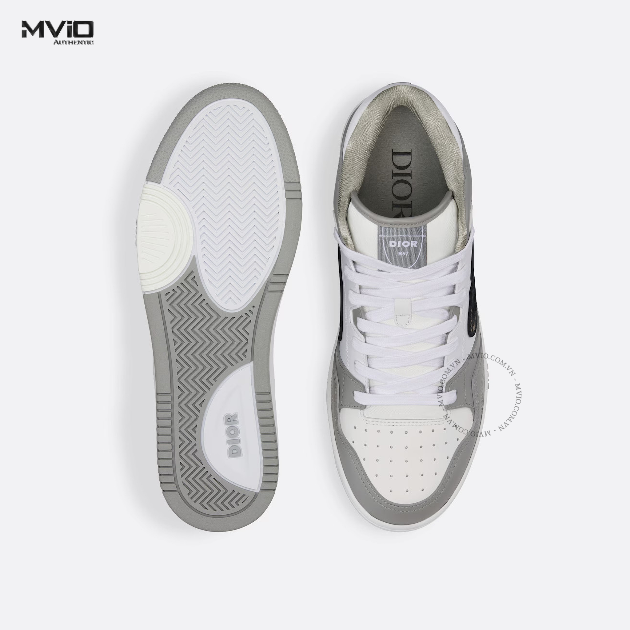 SNEAKER DIOR B57 MID TOP XÁM CD OBLIQUE 3SH141ZXU 86042