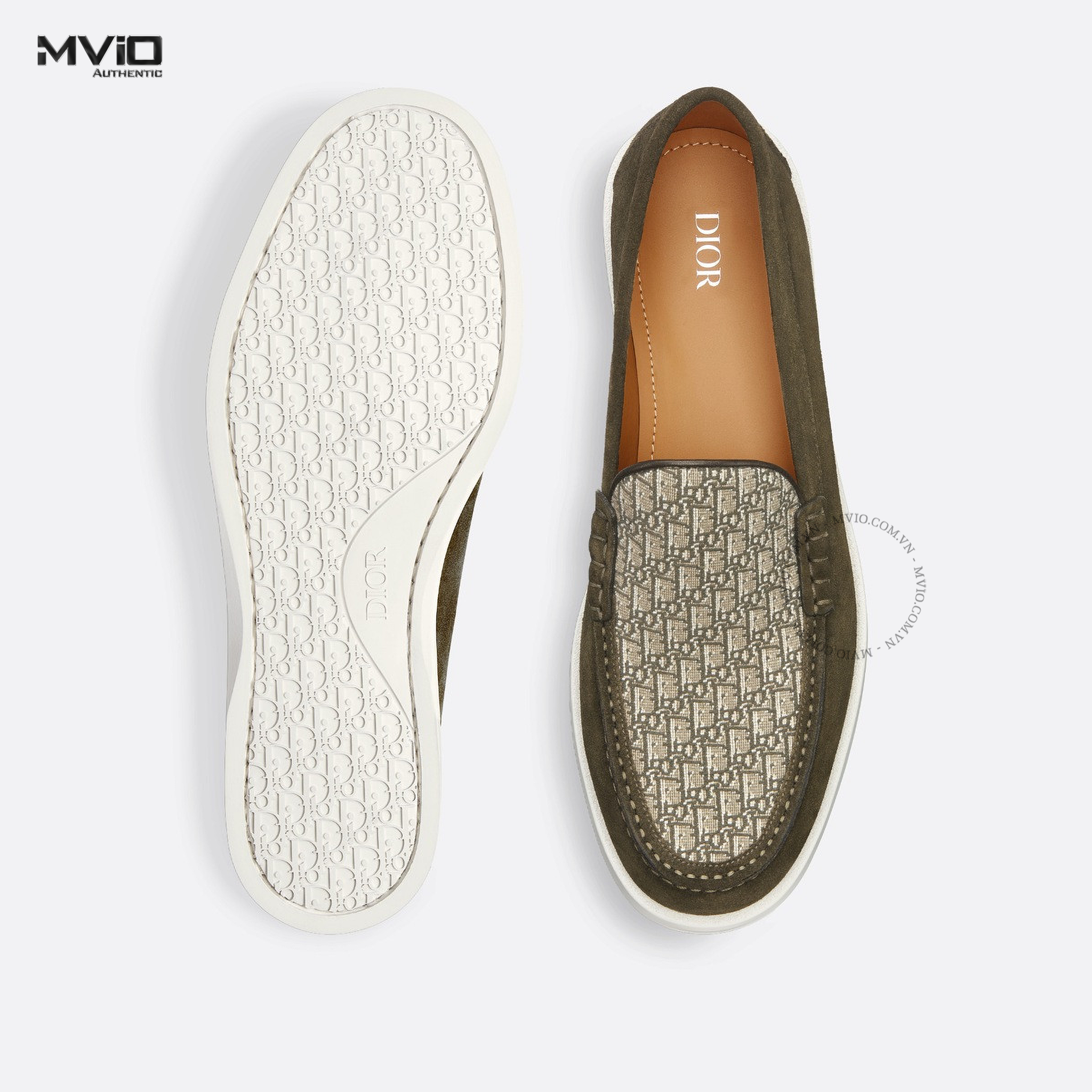 LOAFER DIOR XANH GREEN VÂN OBLIQUE 3LO131ZYJ_H612