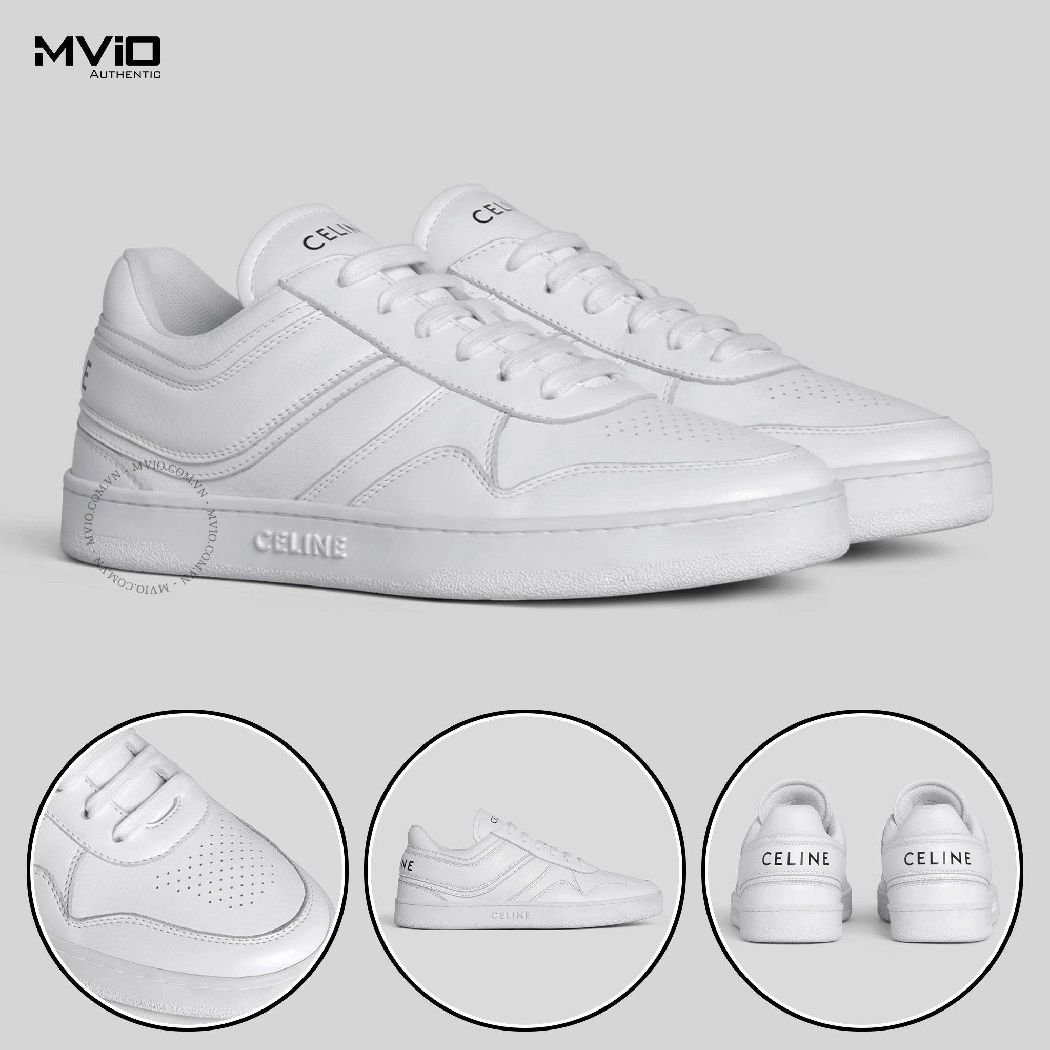 Sneaker Celine Trainer Calfskin Trắng 345813338C.01Op