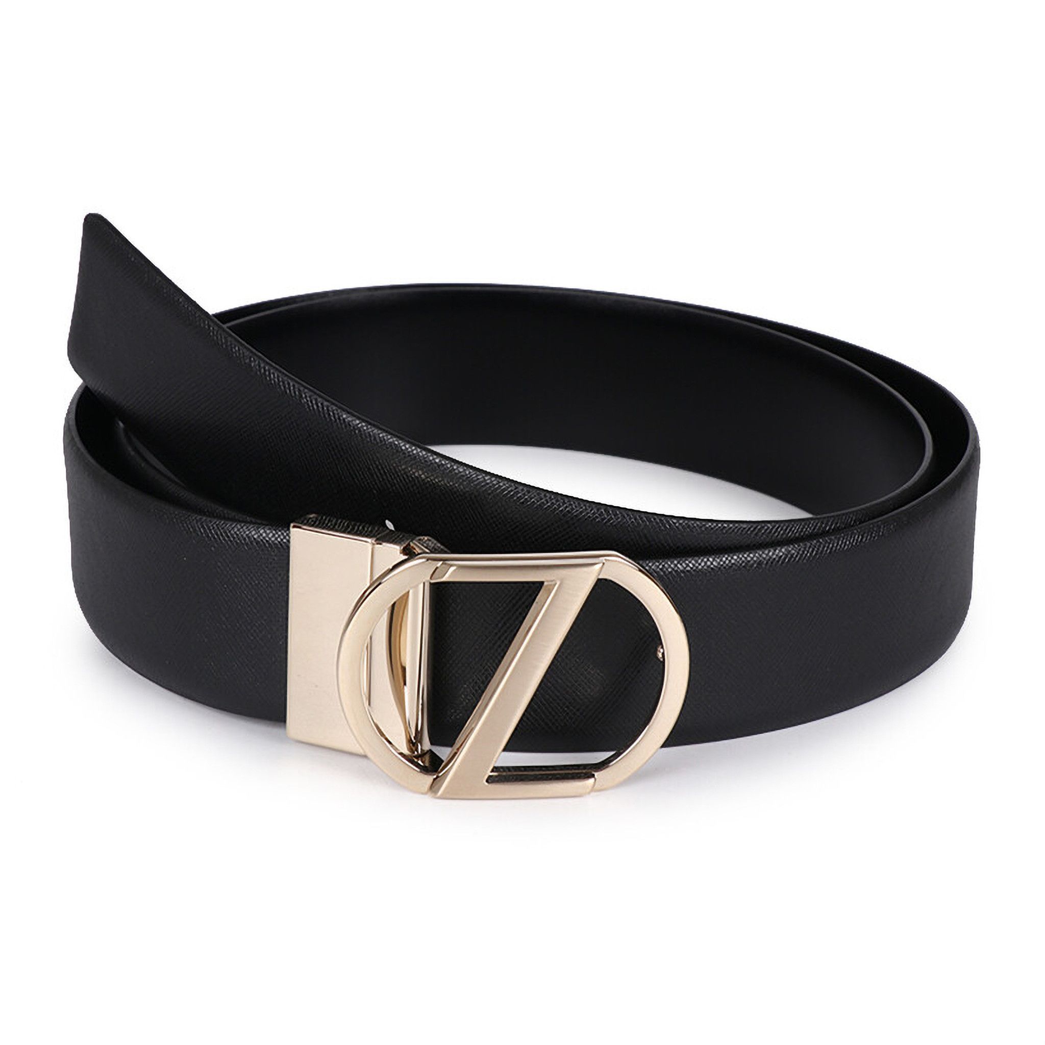 Belt Zegna Đen Mặt Gold BMINM2