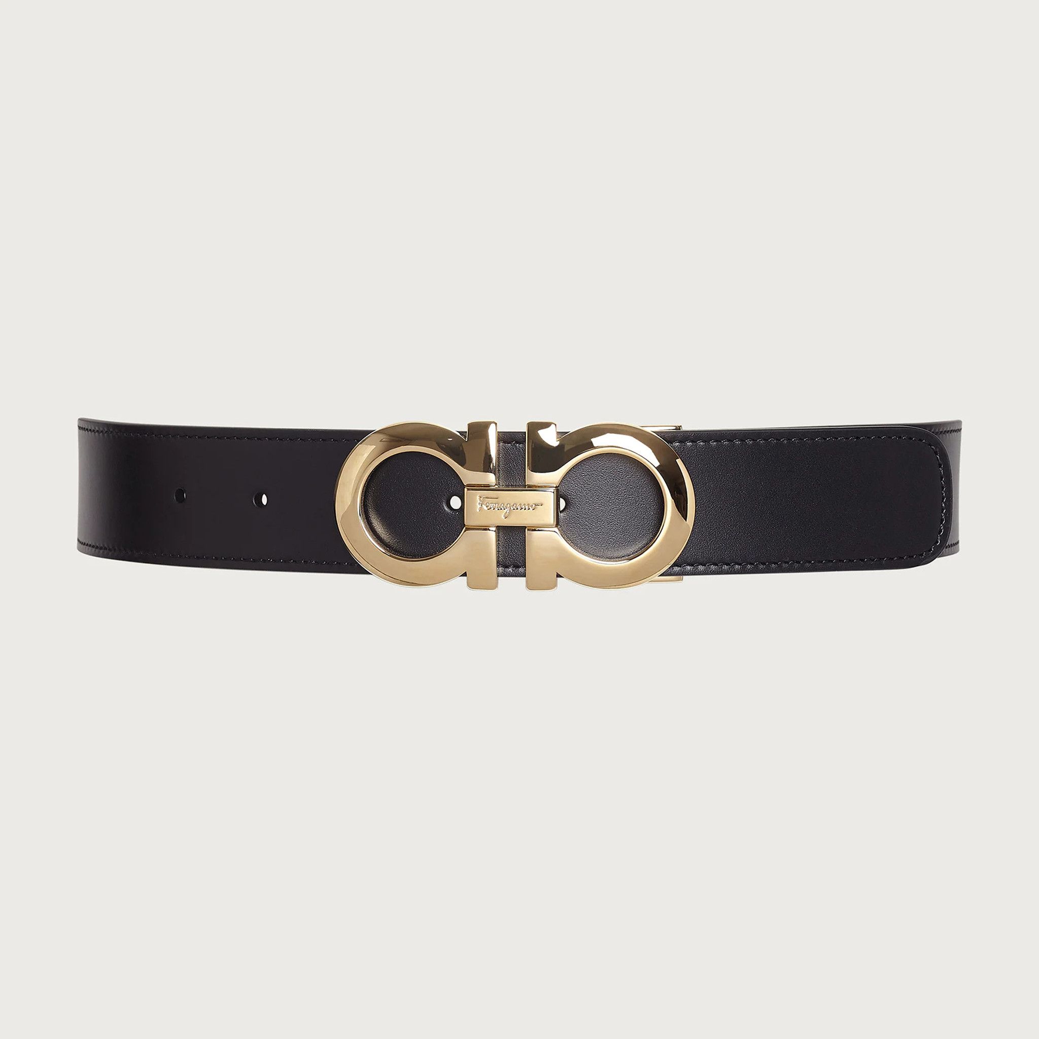 Belt Salvatore Mặt Gold Dây Đen Chocolate Xe0958 001