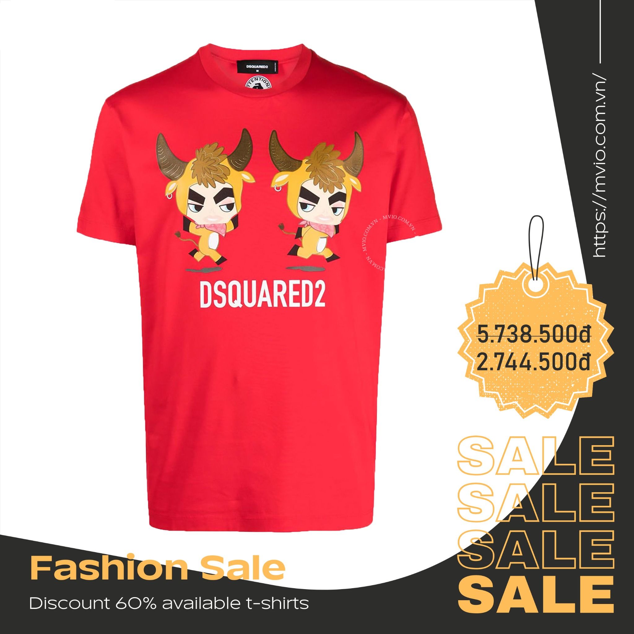 Phông Dsquared2 Đỏ Buffalo S74Gd0851