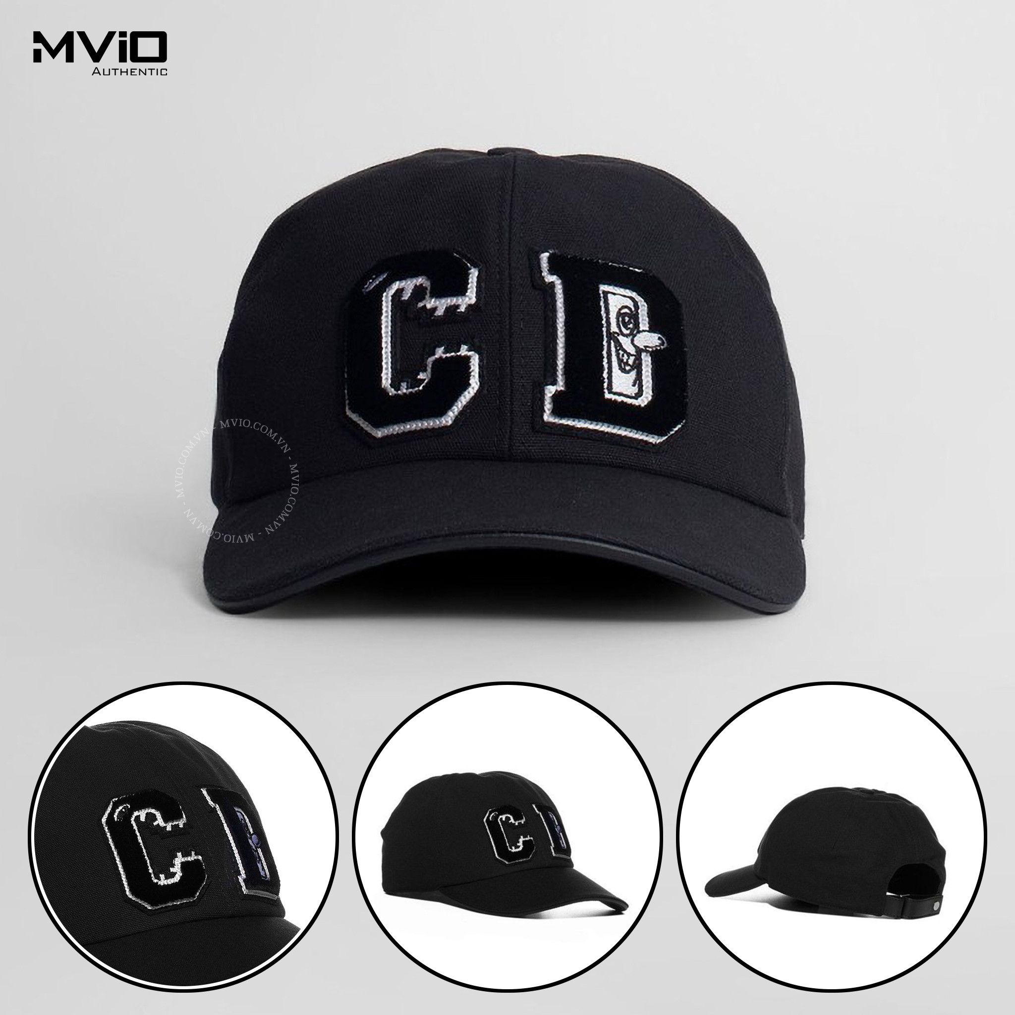 Mũ Dior Đen Chữ CD Lông 023C909H4511