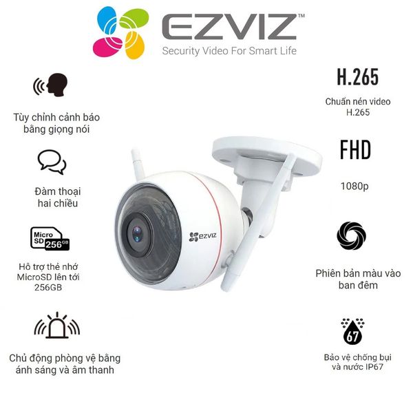 C3W Color Night Pro Ezviz - Camera wifi ngoài trời EZVIZ