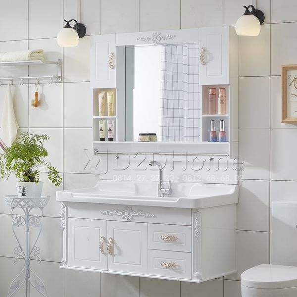 Tủ lavabo gỗ picomat sơn bóng gương PT-TL.PI38