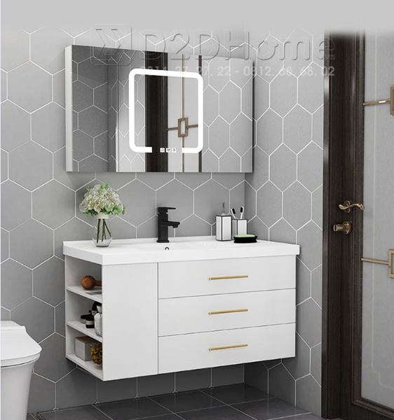 Tủ lavabo gỗ picomat sơn bóng gương PT-TL.PI42