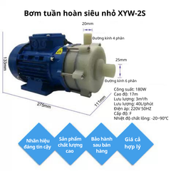 Bơm hóa chất 220V 180W 40L/P XYW-2S