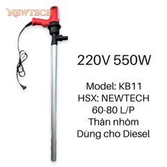 Bơm dầu diesel chạy điện 220V 60-80 L/P từ thùng phi KB11