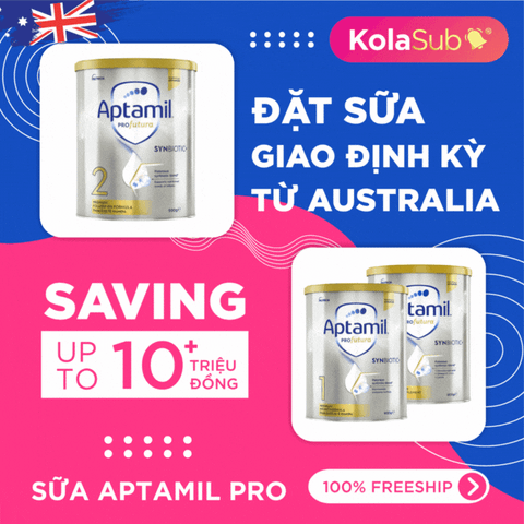 [KolaSub: Tặng 5% & 100% Freeship] Dịch vụ đặt giao sữa định kỳ từ Úc - Sữa Aptamil Pro