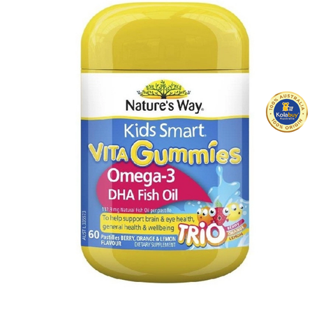 Kẹo dẻo Bổ sung Omega Nature's Way Kids Smart Vita Gummies Omega Fish Oil 60 viên