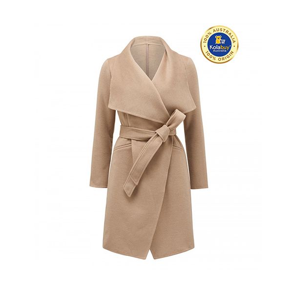 Megan felled seam wrap best sale coat
