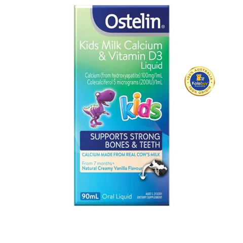 Thực phẩm Bổ sung Canxi dạng nước Ostelin Kids Milk Calcium & Vitamin D3 Liquid 90mL