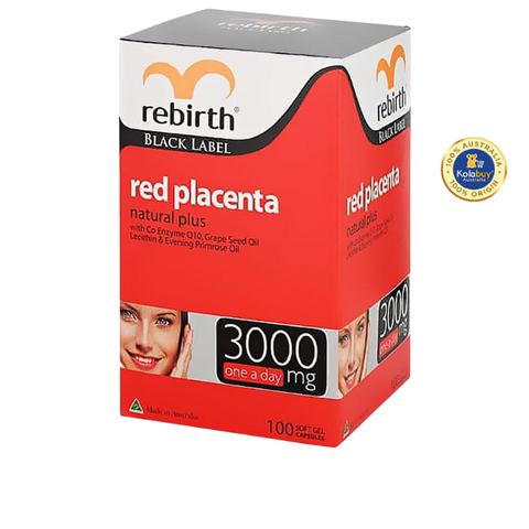Viên uống Nhau thai cừu đỏ Rebirth Black Label Red Placenta Natural Plus 3000mg 100 viên