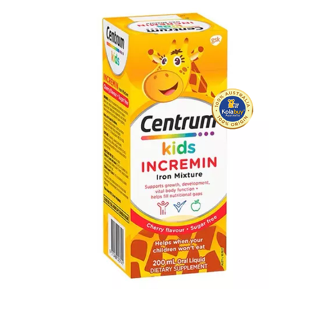 Siro cho trẻ biếng ăn Centrum Kids Incremin Iron Mixture Cherry Flavour 200mL