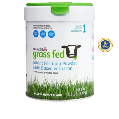 [KolaSub: Tặng 5% & 100% Freeship] Sữa Munchkin Grass Fed số 1 cho bé từ 0-6 tháng Milk-Based Infant Formula Stage 1 730g