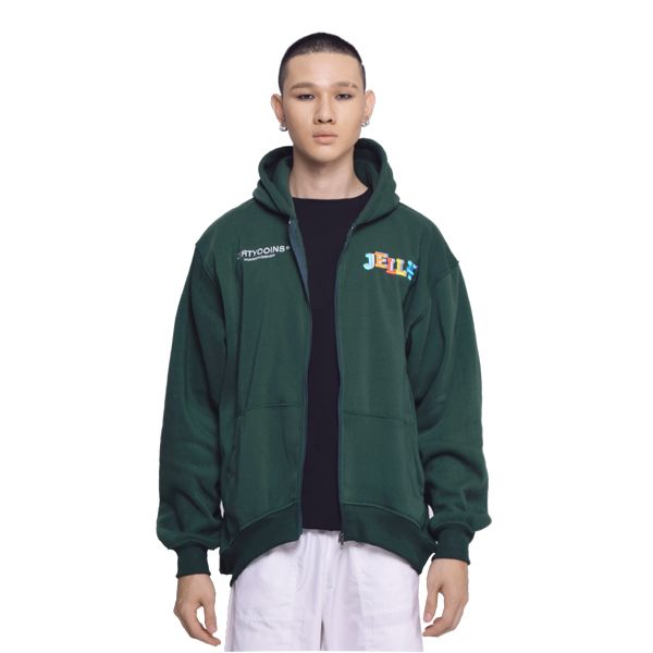 Jelly full zip hoodie (Olive)