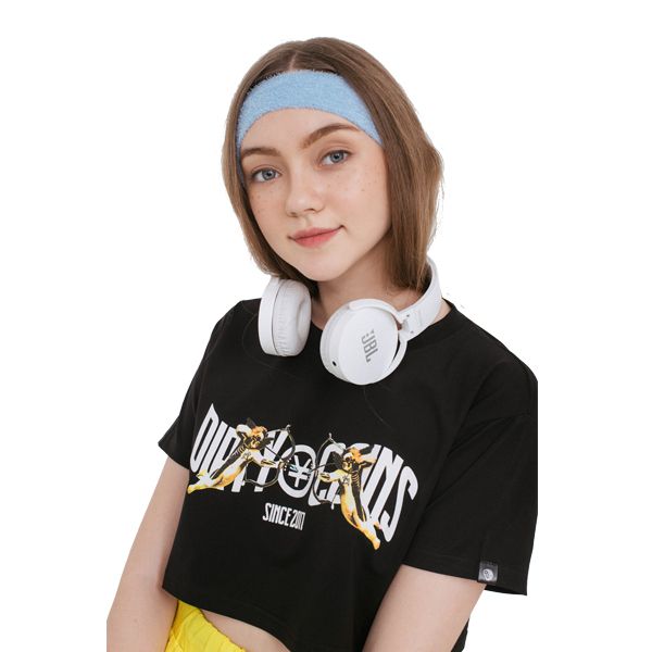 Cropped t-Shirt with cupids (black)