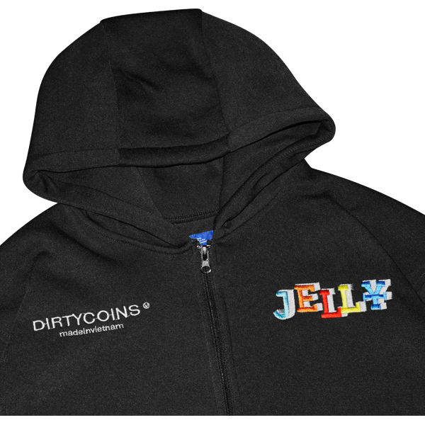 Jelly full zip hoodie (Black)