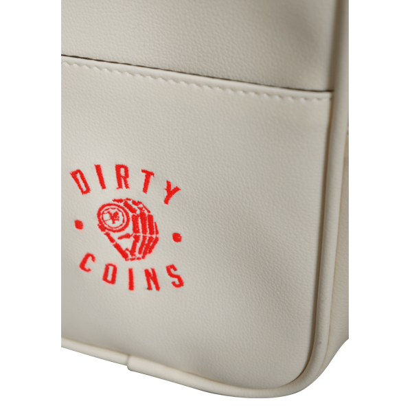 'Dirty Coins' Leather shoulder bag ( White )