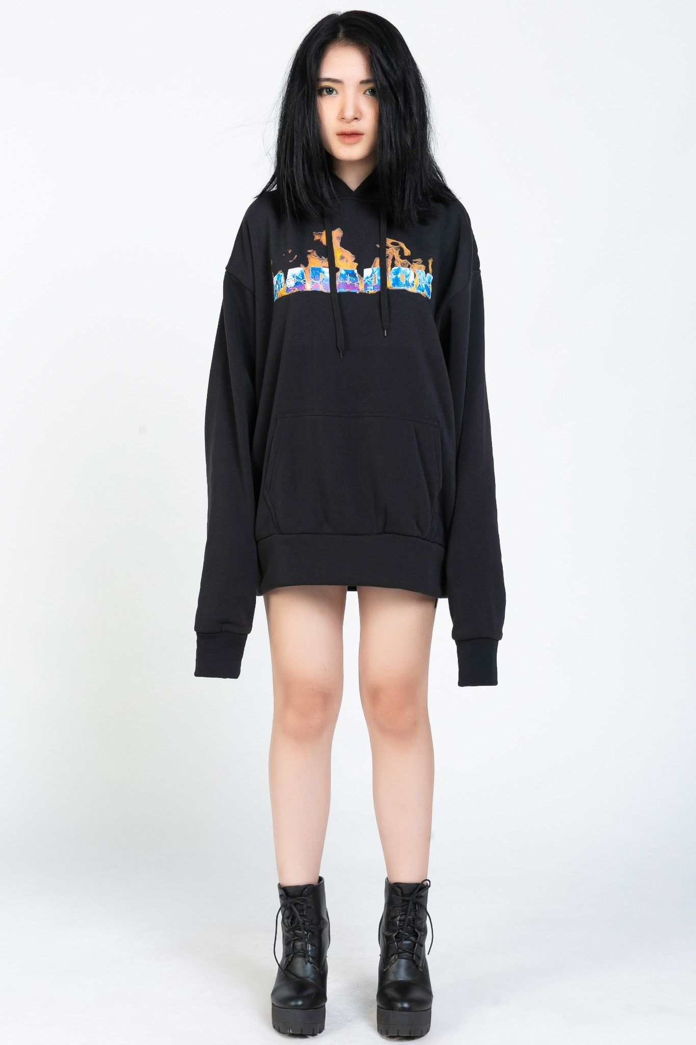 FLAME HOODIE (Black)