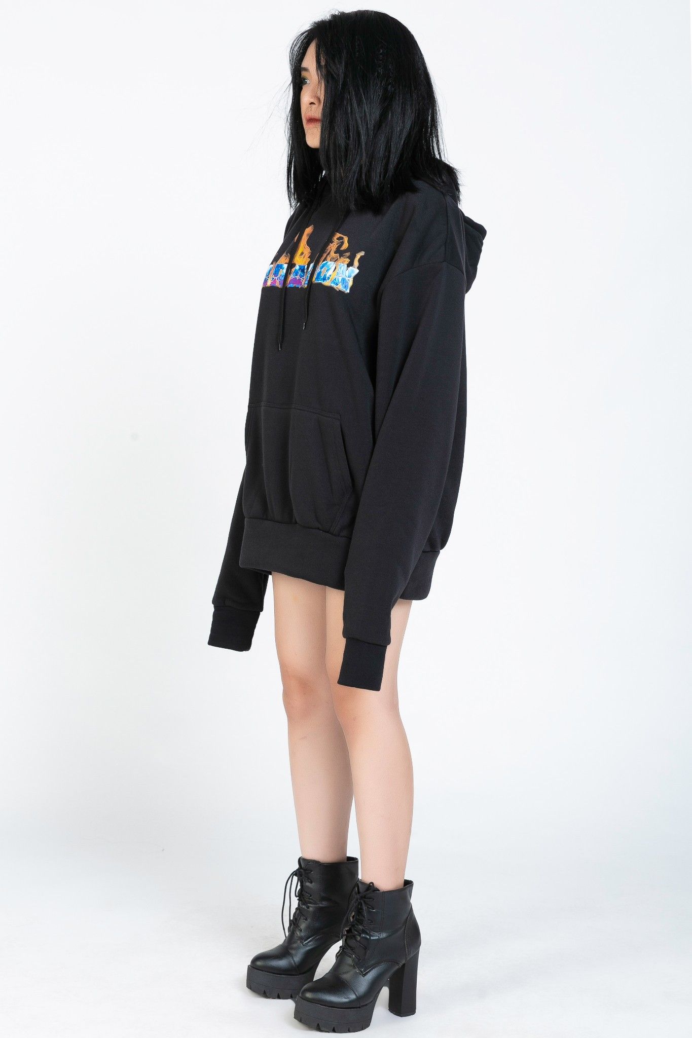 FLAME HOODIE (Black)