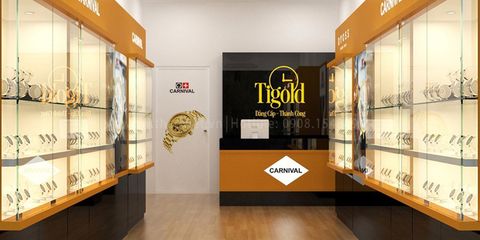 Thiết kế & thi công nội thất shop đồng hồ Tigold CN2 - Lê Văn Sỹ