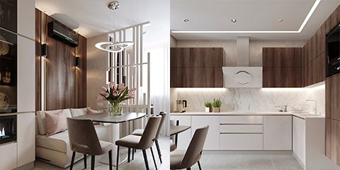Mẫu Nội Thất Căn Hộ Phòng Khách liền kế Bếp - Phòng ngủ - Nhà Vệ Sinh