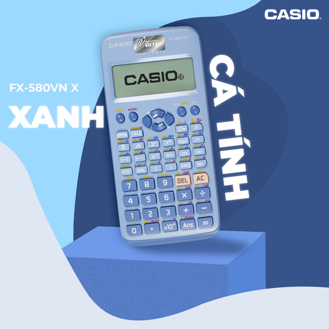 [CHÍNH HÃNG DO BITEX PP] Máy tính Casio FX-580VN X-BU màu xanh - Tặng 10 bút bi hoặc file 20 lá